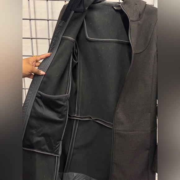 LULULEMON City Softshell Tweed Coat black taupe hooded size 6 - Picture 10 of 10